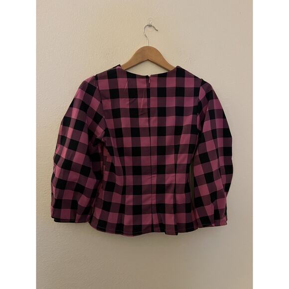 DO+BE Plaid Pink Black Blouse Top Shirt Size Small New - Picture 3 of 9